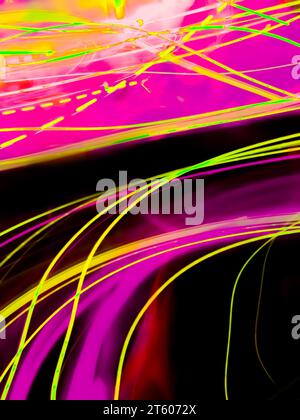 Blur space travel concept with blurred lights trails making  pattern on  background. Stock Photo