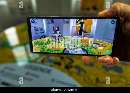 With the help of the Cisterscapes app, the landscape model shows the places where the monks worked around Waldsassen, Germany Stock Photo