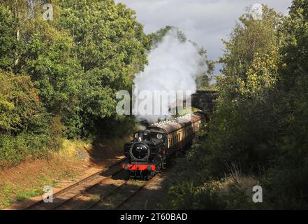 Pannier 7714 heads away from Loughborough on 6.10.23 during the GCR Gala. Stock Photo