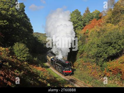 92134 heads past Beckhole on 22.10.23 Stock Photo
