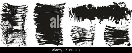 Hand Drawn Flat Fan Brush Thick Short Background High Detail Abstract Vector Background MEGA Set Stock Vector