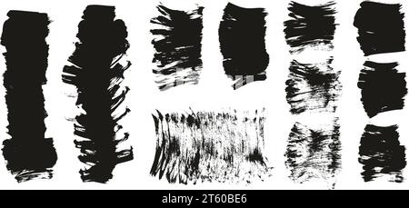 Hand Drawn Flat Fan Brush Thick Short Background High Detail Abstract Vector Background MEGA Set Stock Vector