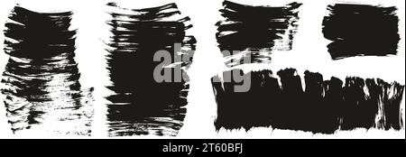 Hand Drawn Flat Fan Brush Thick Short Background High Detail Abstract Vector Background MEGA Set Stock Vector