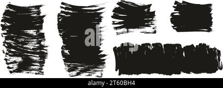 Hand Drawn Flat Fan Brush Thick Short Background High Detail Abstract Vector Background MEGA Set Stock Vector