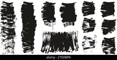 Hand Drawn Flat Fan Brush Thick Short Background High Detail Abstract Vector Background MEGA Set Stock Vector