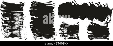 Hand Drawn Flat Fan Brush Thick Short Background High Detail Abstract Vector Background MEGA Set Stock Vector