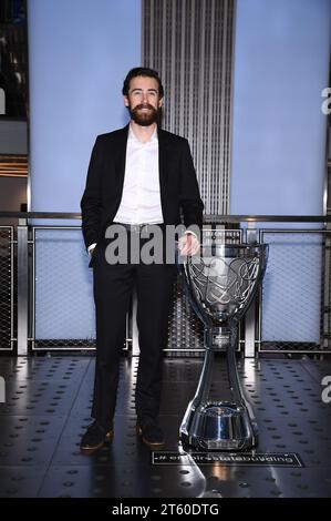 New York, USA. 07th Nov, 2023. Ryan Blaney, winner of the 2023 NASCAR Cup Series Championship, visits the Empire State Building, New York, NY, November 7, 2023. (Photo by Anthony Behar/Sipa USA) Credit: Sipa USA/Alamy Live News Stock Photo