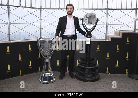 New York, USA. 07th Nov, 2023. Ryan Blaney, winner of the 2023 NASCAR Cup Series Championship, visits the Empire State Building, New York, NY, November 7, 2023. (Photo by Anthony Behar/Sipa USA) Credit: Sipa USA/Alamy Live News Stock Photo