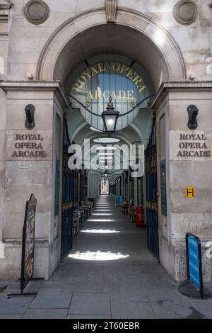 Royal Opera Arcade, St Jame's, London W1. Stock Photo