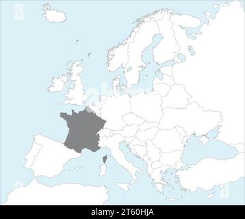 Location map of the REPUBLIC OF FRANCE, EUROPE Stock Vector