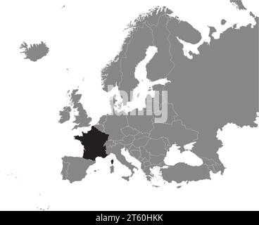 Location map of the REPUBLIC OF FRANCE, EUROPE Stock Vector
