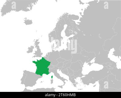 Location map of the REPUBLIC OF FRANCE, EUROPE Stock Vector