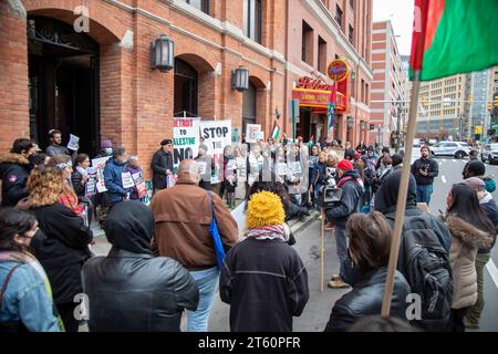 Detroit, Michigan, USA. 7th Nov, 2023. Members and supporters of Jewish Voice for Peace held a vigil outside Congressman Shri Thanedar's office, calling for him to support a ceasefire in the war in Gaza. The group said Gaza is a 'graveyard for children.' Credit: Jim West/Alamy Live News Stock Photo