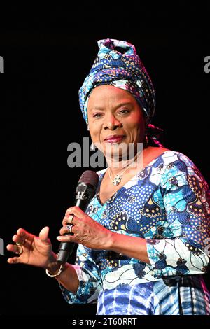 Forum Karlin, Prague. 7th Nov, 2023. Beninese-French singer Angelique Kidjo performs during her concert within the 27th Prague Sounds international music festival at Forum Karlin, Prague, Czech Republic, November 7, 2023. Credit: Michal Kamaryt/CTK Photo/Alamy Live News Stock Photo