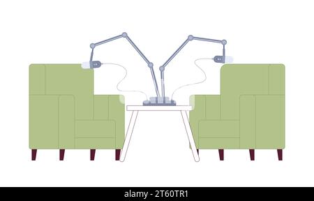 Studio recording room 2D cartoon object Stock Vector