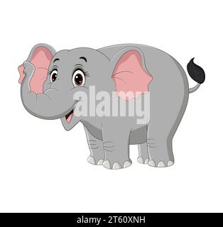 Cartoon elephant isolated on white background. Cartoon elephant isolated on white background. Stock Vector