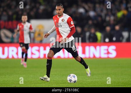 Rome, Italy. 07th Nov, 2023. Calvin Stengs of Feyenoord during the Champions League Group E football match between SS Lazio and Feyenoord at Olimpico stadium in Rome (Italy), November 7th, 2023. Credit: Insidefoto di andrea staccioli/Alamy Live News Stock Photo