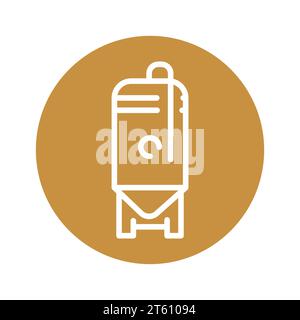 Brewing process black line icon. Pictogram for web page, mobile app, promo. Stock Vector