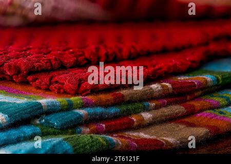 Close-up of Colored Place Mats Stock Photo