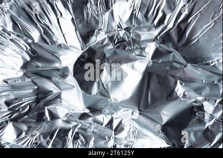 Detailed Close Up Texture Of An Aluminum Foil Surface In Different