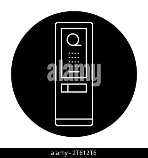 Self-service cinema ticket machine black line icon. Pictogram for web page, mobile app, promo. Stock Vector