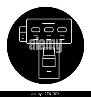 Hotel check in black line icon. Self service machine. Pictogram for web page, mobile app, promo. Stock Vector