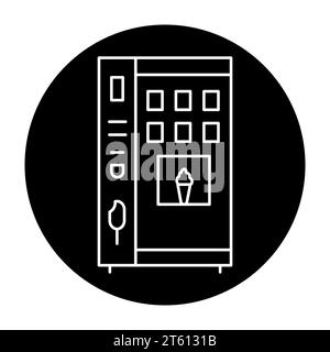 Ice cream machine in black line icon. Self service machine. Pictogram for web page, mobile app, promo. Stock Vector