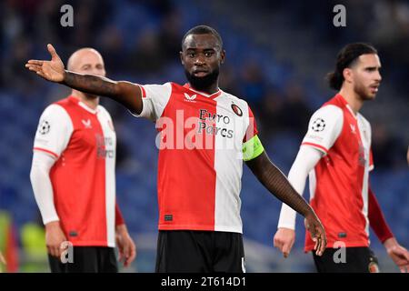 Rome, Italy. 07th Nov, 2023. Lutsharel Geertruida of Feyenoord during the Champions League Group E football match between SS Lazio and Feyenoord at Olimpico stadium in Rome (Italy), November 7th, 2023. Credit: Insidefoto di andrea staccioli/Alamy Live News Stock Photo