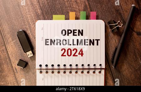 Open Enrollment 2024 Is Open Text On A Notepad Next To A Clock And A   Open Enrollment 2024 Text On A Sticker Next To Money And Banknotes 2t618x9 