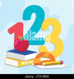 Cartoon math class concept background Vector Stock Vector