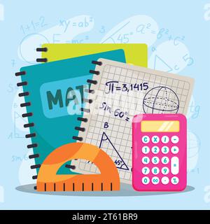 Cartoon math class concept background Vector Stock Vector