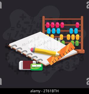 Cartoon math class concept background Vector Stock Vector