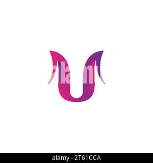 Letter U Parple Logo Stock Vector