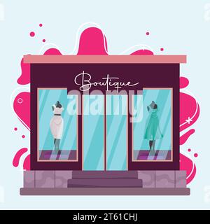 Isolated colored boutique shop building sketch icon Vector Stock Vector