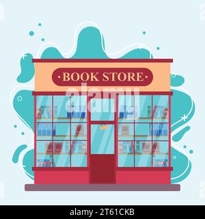 Isolated colored book store building sketch icon Vector Stock Vector