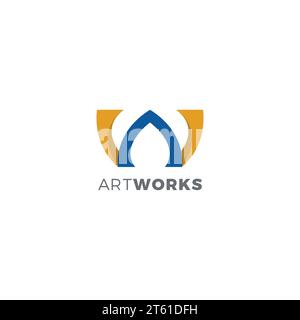 AW logo Simple. Letter W Logo Design Stock Vector