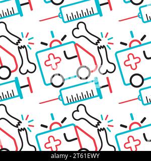 Medical icon Seamless pattern background Vector Stock Vector