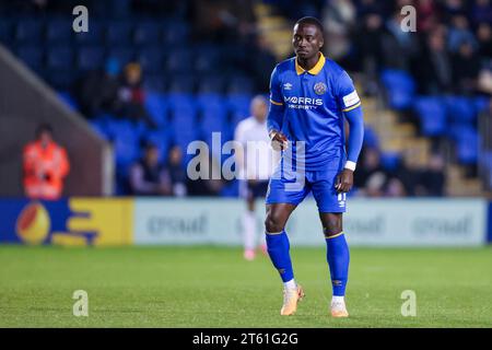 Shrewsbury, UK. 07th Nov, 2023. Shrewsbury's Daniel Udoh taken during the EFL Sky Bet League 1 match between Shrewsbury Town and Bolton Wanderers at Croud Meadow, Shrewsbury, England on 7 November 2023. Photo by Stuart Leggett. Editorial use only, license required for commercial use. No use in betting, games or a single club/league/player publications. Credit: UK Sports Pics Ltd/Alamy Live News Stock Photo