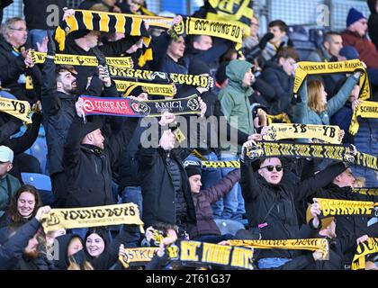 Manchester, UK. 7th November, 2023. Young Boys fans chant during the match, during the UEFA Youth League, Match Day Four Group G match at the Academy Stadium/ Joie Stadium, Manchester, England. (Credit Image: ©Cody Froggatt/Alamy Live News) Stock Photo