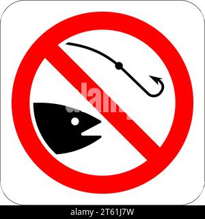 No Fishing Sign No Fishing Stock Vector