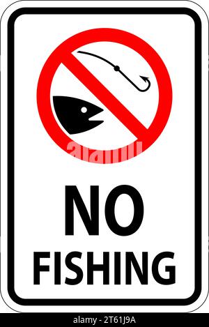 No Fishing Sign No Fishing Stock Vector