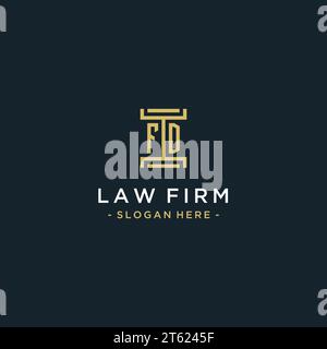 FD logo initial pillar design with luxury modern style best design for ...
