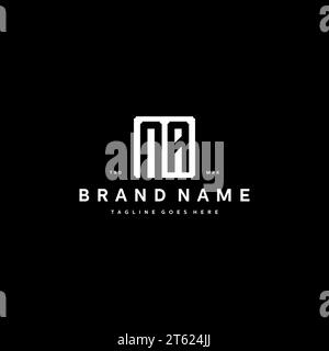 NA monogram logo initials with square rectangular shape isolated on black background initials vector graphic template Stock Vector