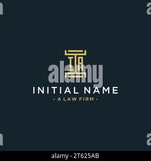 IA initial logo monogram design for legal, lawyer, attorney and law firm Stock Vector
