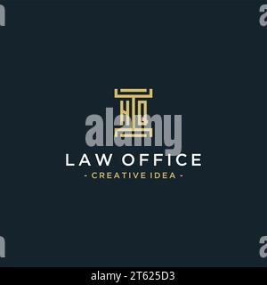 HQ initial logo monogram design for legal, lawyer, attorney and law firm Stock Vector