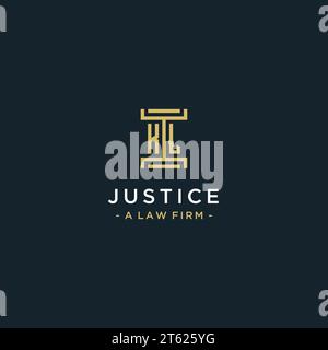 KL initial logo monogram design for legal, lawyer, attorney and law firm Stock Vector