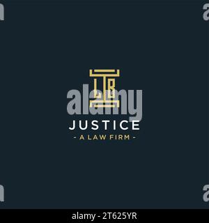 LB initial logo monogram design for legal, lawyer, attorney and law firm Stock Vector