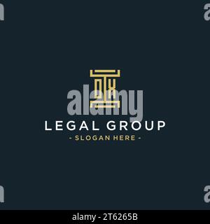 OX initial logo monogram design for legal, lawyer, attorney and law firm Stock Vector