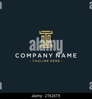 MQ logo initial pillar design with luxury modern style best design for ...