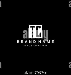 TC monogram logo initials with square rectangular shape isolated on black background initials vector graphic template Stock Vector